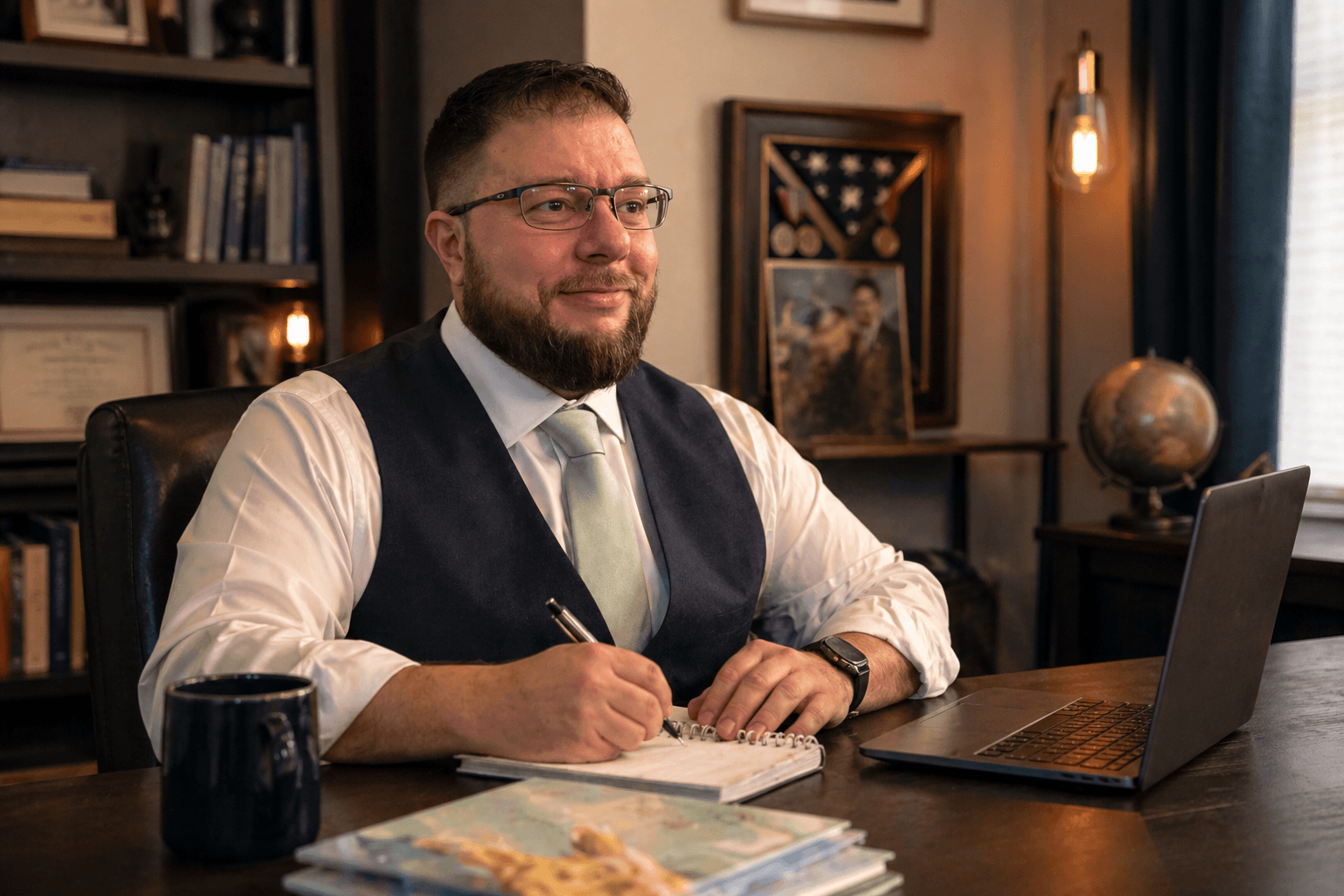 Brian Palermo working at his desk